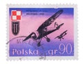 POLAND - CIRCA 1971: A stamp printed in shows the Airplan