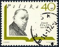 A stamp printed in Poland shows a portrait image of polish writer Leopold Staff