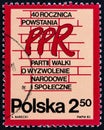 POLAND - CIRCA 1982: A stamp printed in Poland shows writing on wall, circa 1982.