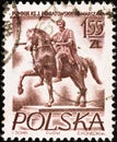POLAND - CIRCA 1955: A stamp printed in Poland from the `Warsaw Monuments` issue shows Jan Kilinski, circa 1955. Royalty Free Stock Photo