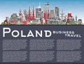 Poland City Skyline with Gray Buildings, Blue Sky and copy space. Concept with Modern Architecture. Poland Cityscape with