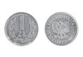 Poland coin, the nominal value of 1 zloty