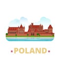 Poland country design template Flat cartoon style