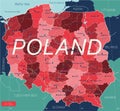 Poland country detailed editable map