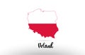 Poland country flag inside map contour design icon logo Royalty Free Stock Photo