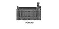 Poland, D, travel landmark vector illustration