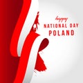 Happy Poland national Day Vector Template Design Illustration