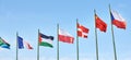Poland, Denmark, Czech Republic, France, Sudan, South Africa, China flags on sky