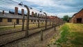 Poland - Electric fence at guard house - Auschwitz Concentration Camp Royalty Free Stock Photo