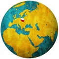 poland flag on globe map Royalty Free Stock Photo