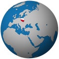 poland flag on globe map Royalty Free Stock Photo