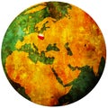 poland flag on globe map Royalty Free Stock Photo