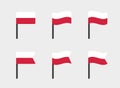 Poland flag symbols set, national flag icons of Poland Royalty Free Stock Photo