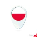 Poland flag location map pin icon on white background Royalty Free Stock Photo