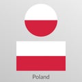 Poland flag set. Polish national symbol. Vector illustration. Royalty Free Stock Photo
