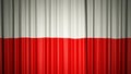 Poland flag silk curtain on stage. 3D illustration Royalty Free Stock Photo