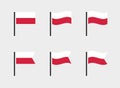 Poland flag symbols set, national flag icons of Poland Royalty Free Stock Photo
