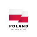 Poland flag. Vector illustration isolated on white background Royalty Free Stock Photo