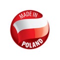 Poland flag, vector illustration on a white background Royalty Free Stock Photo