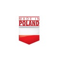 Poland flag, vector illustration on a white background Royalty Free Stock Photo