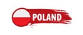 Poland flag, vector illustration on a white background Royalty Free Stock Photo