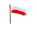 Poland Flag on white background in vector illustration