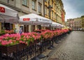 Poland - Flowers at the restaurant - Krakow Royalty Free Stock Photo