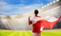 Poland football team supporter on stadium Royalty Free Stock Photo