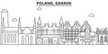 Poland, Gdansk architecture line skyline illustration. Linear vector cityscape with famous landmarks, city sights