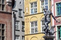 Poland - Gdansk city (also know nas Danzig) in Pomerania region. Famous Neptune fountain at Dlugi Targ square. Royalty Free Stock Photo