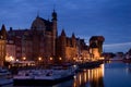 Poland, Gdansk old city at night Royalty Free Stock Photo