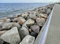 Poland, Gdansk, Westerplatte, view of the breakwater and the waters of the Gulf of Gdansk Royalty Free Stock Photo