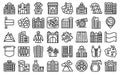 Poland icons set outline vector. Country food