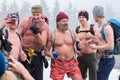 Wim Hof winter people instructor mountaine undressed ice man snow morse traveler bare naked Royalty Free Stock Photo