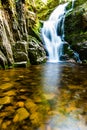 Poland. The Karkonosze National Park (biosphere reserve) - Kamienczyk waterfall Royalty Free Stock Photo