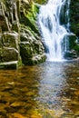 Poland. The Karkonosze National Park (biosphere reserve) - Kamienczyk waterfall Royalty Free Stock Photo