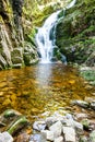 Poland. The Karkonosze National Park (biosphere reserve) - Kamienczyk waterfall Royalty Free Stock Photo