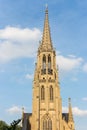 Poland, Katowice - 12/06/2018: catholic cathedral against blue sky. Church facade.