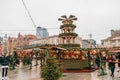 Poland, Katowice - December 03, 2018: Christmas Market at 4 Mickiewicza Street, new year market, christmas street shop