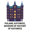 Poland, Katowice, Museum Of History Of Katowice travel landmark vector illustration