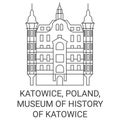 Poland, Katowice, Museum Of History Of Katowice travel landmark vector illustration