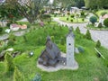 Poland, Kowary - the miniature of the Wang church in the miniature park in Kowary town. Royalty Free Stock Photo