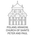 Poland, Krakow, Church Of Saints Peter And Paul travel landmark vector illustration