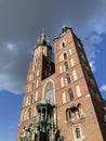 Poland, Krakow, facade of the St. Mary s Church (Kosciol Mariacki) Royalty Free Stock Photo