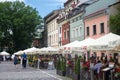 POLAND, KRAKOW - MAY 27, 2016: In the centre streets of the Kazimierz Jewish district of Krakow.