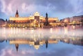 Poland, Krakow, October 27, 2017: Market Square with the famous tourists of the architecture of Eastern Europe and the sights of