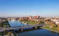 Poland: Krakow panorama with Zamek Wawel Castle in autumn