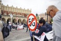 Poland, Krakow. 09/26/2020 Protest against 5G towers, rally against Wi-Fi