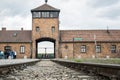 Poland krakow - 08. 05. 2015 -Rail entrance to concentration camp Auschwitz Birkenau KZ Poland