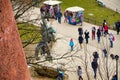 Poland. Sculpture Wawel Dragon in Krakow. February 21, 2018